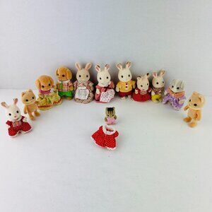 Calico Critters Sylvanian Family Flocked Velvet  Character Figure Toys Lot